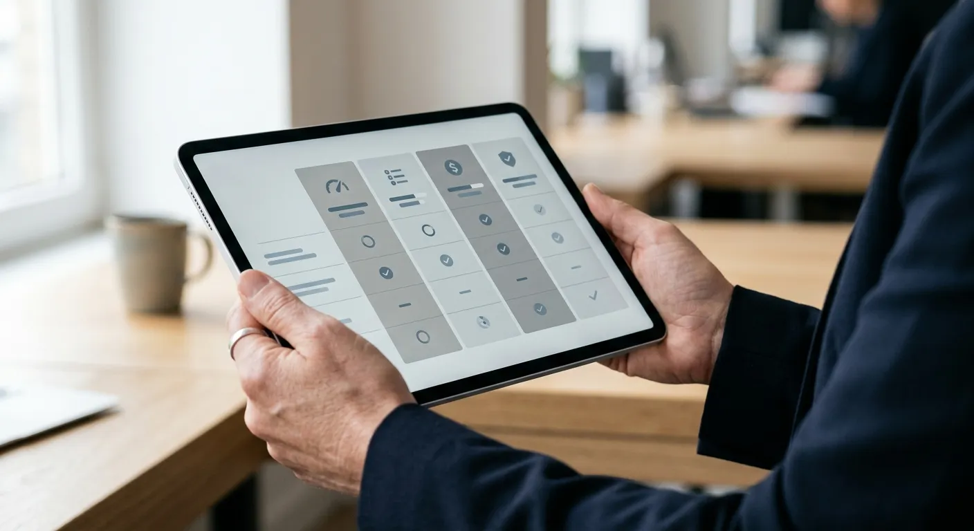 Vergleichstabelle verschiedener Wettanbieter auf einem Tablet