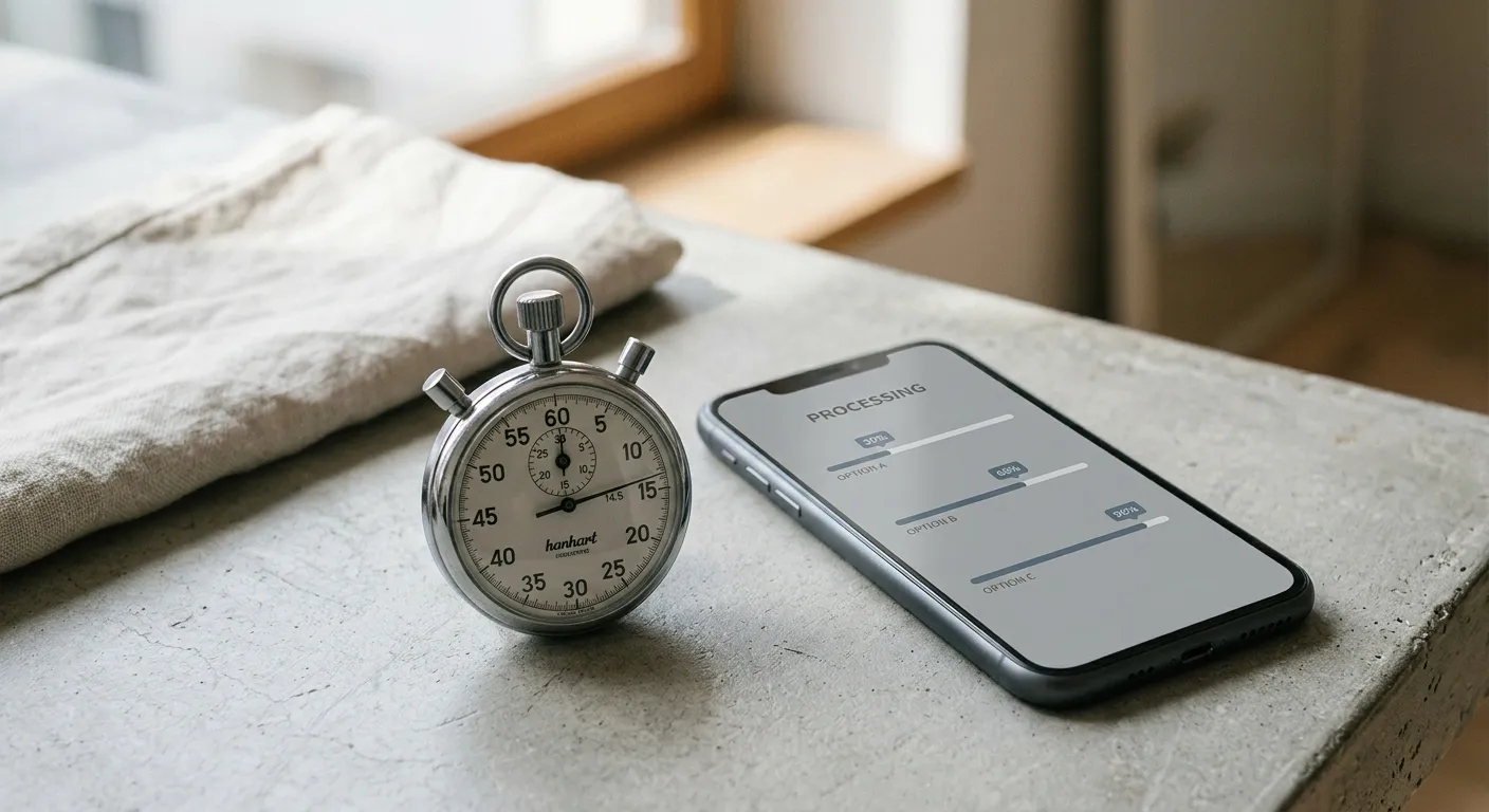 Stoppuhr neben Smartphone symbolisiert schnelle Zahlungsalternativen