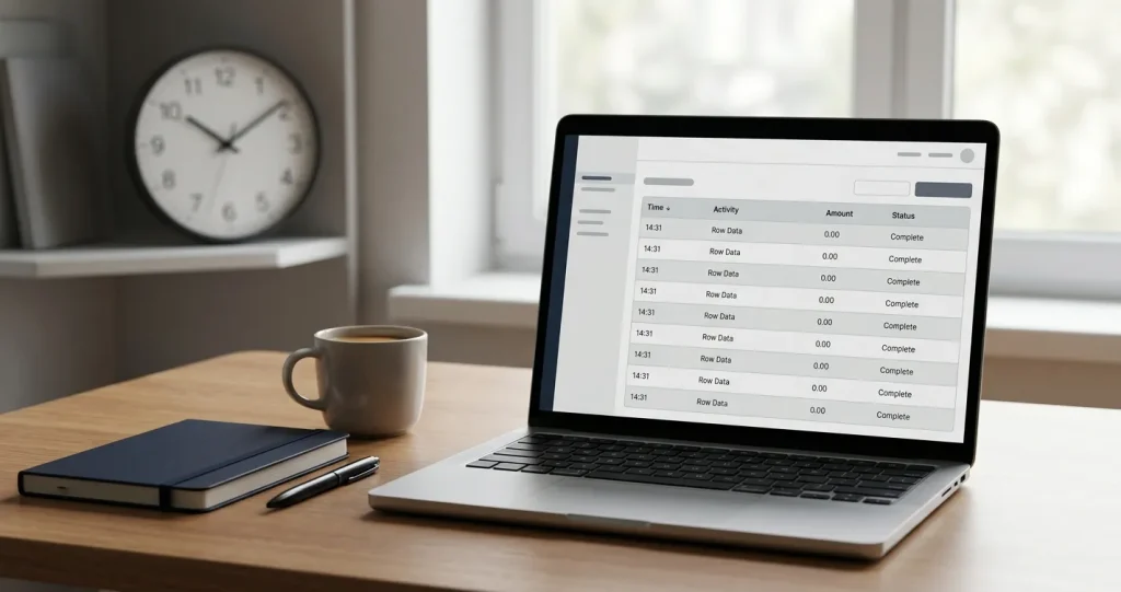 Analyse von Auszahlungsgeschwindigkeit bei Wettanbietern mit Laptop und Zeitdarstellung
