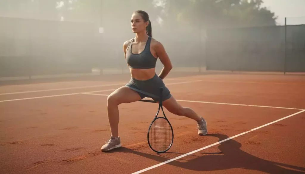Tennisspielerin beim Athletik-Training — Fitness und Ernährung im Damentennis
