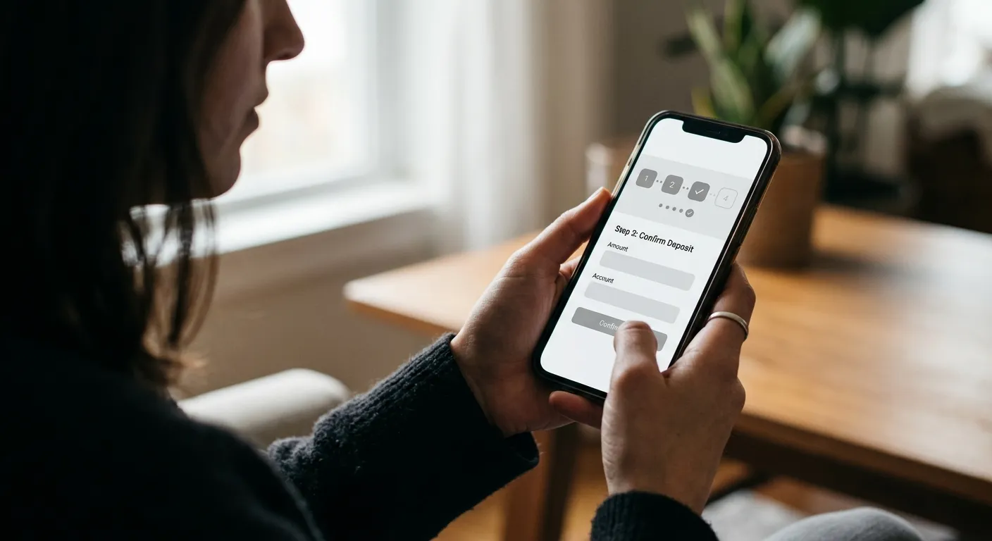 Hände am Smartphone bei der Durchführung einer Online-Zahlung