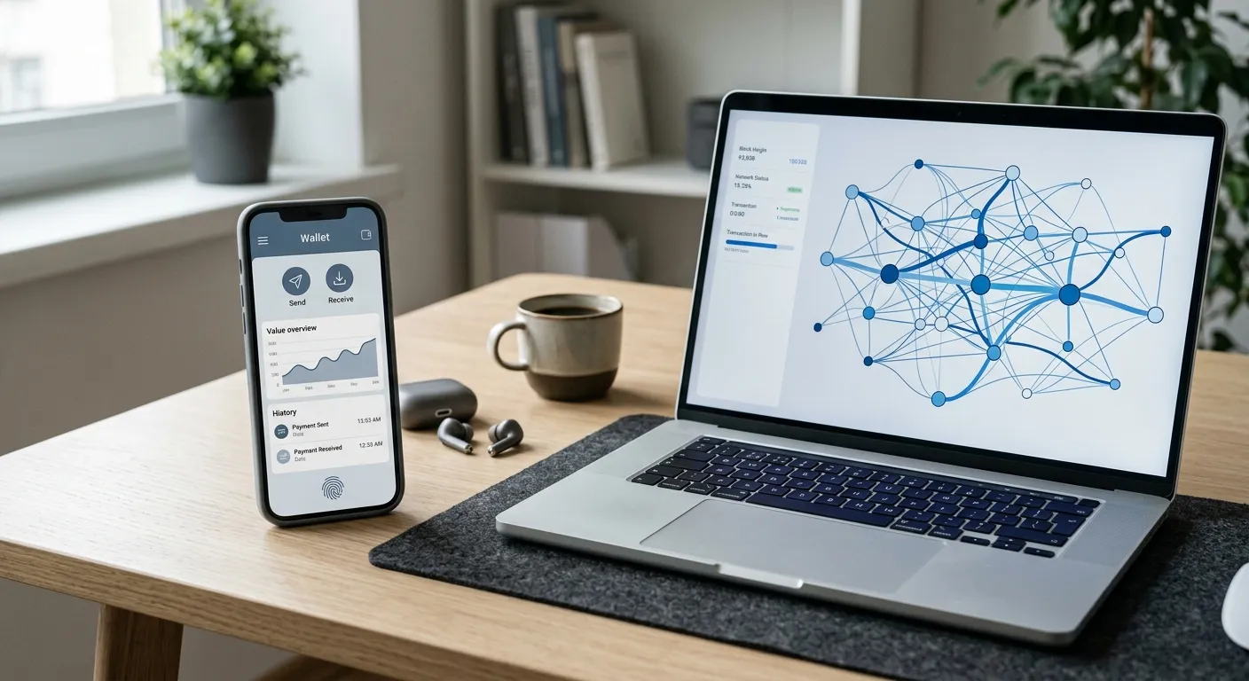 Technischer Ablauf einer Krypto-Transaktion von der Wallet zur Wettplattform