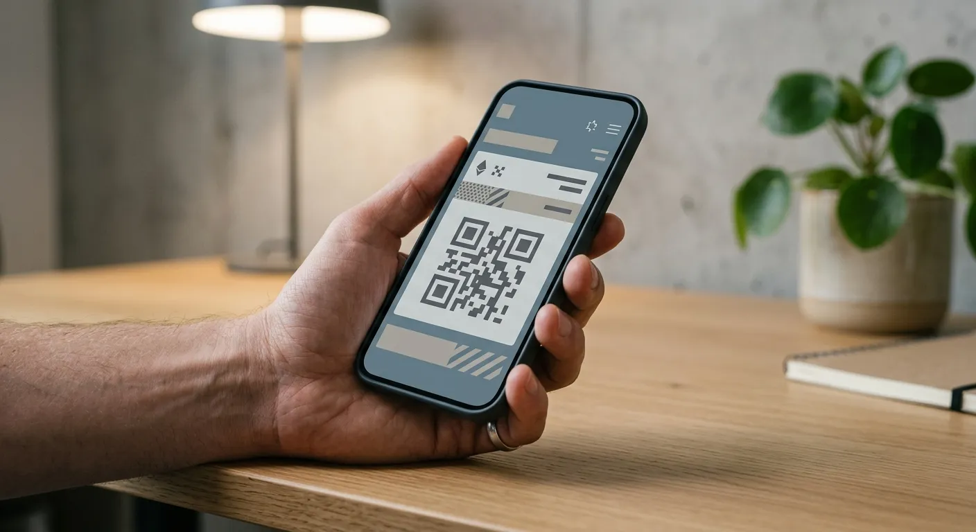 Smartphone mit Kryptowährung-Wallet-Oberfläche für anonyme Zahlungen