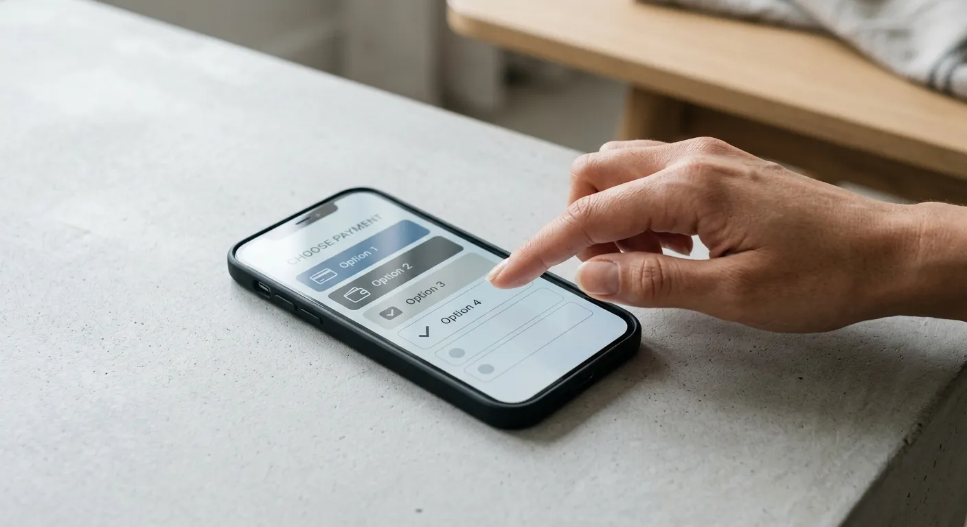 Smartphone mit Zahlungsoptionen und digitale Zahlungsmethoden im Überblick