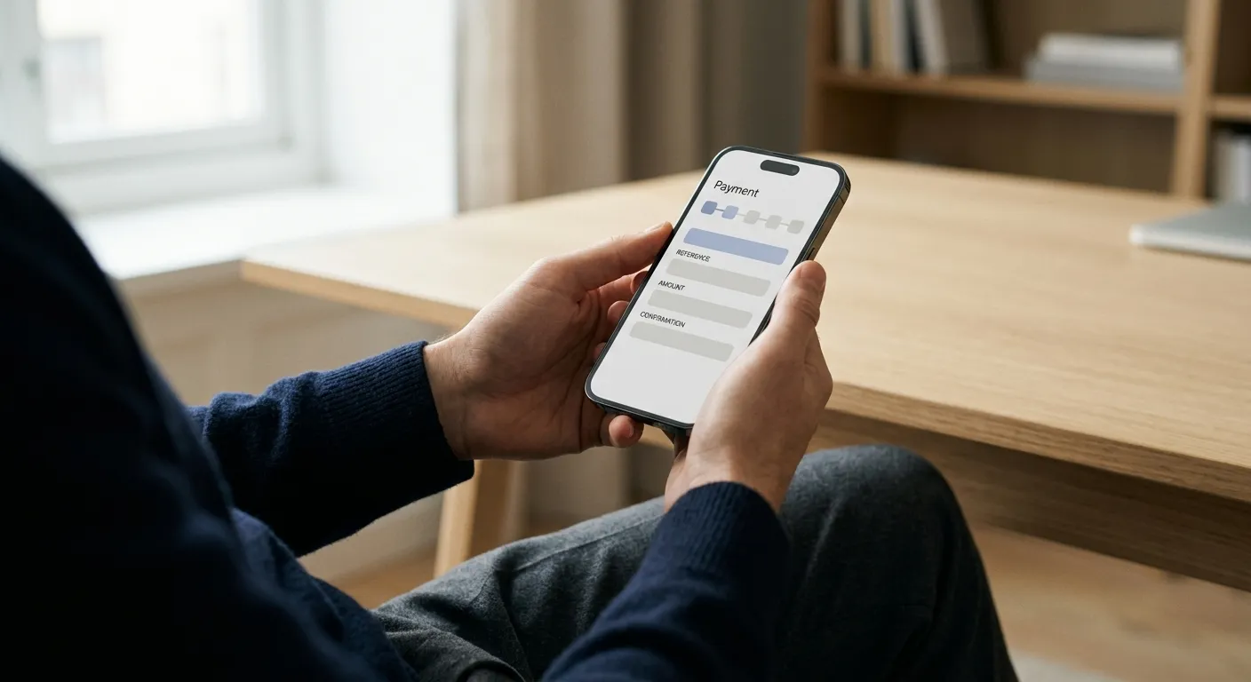 Zahlungsvorgang mit Payz beim Wettanbieter auf dem Smartphone