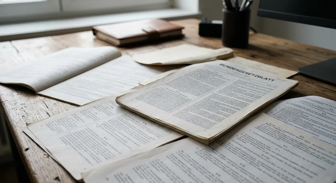 Gesetzestexte und Paragraphen symbolisieren die rechtliche Grauzone bei Wetten ohne deutsche Lizenz