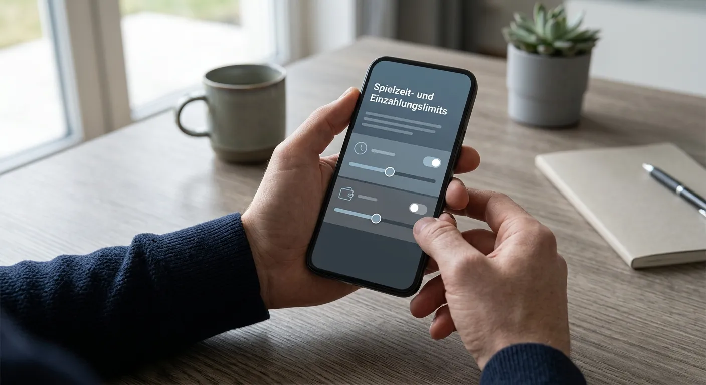 Person setzt Einzahlungslimit in einer Wett-App