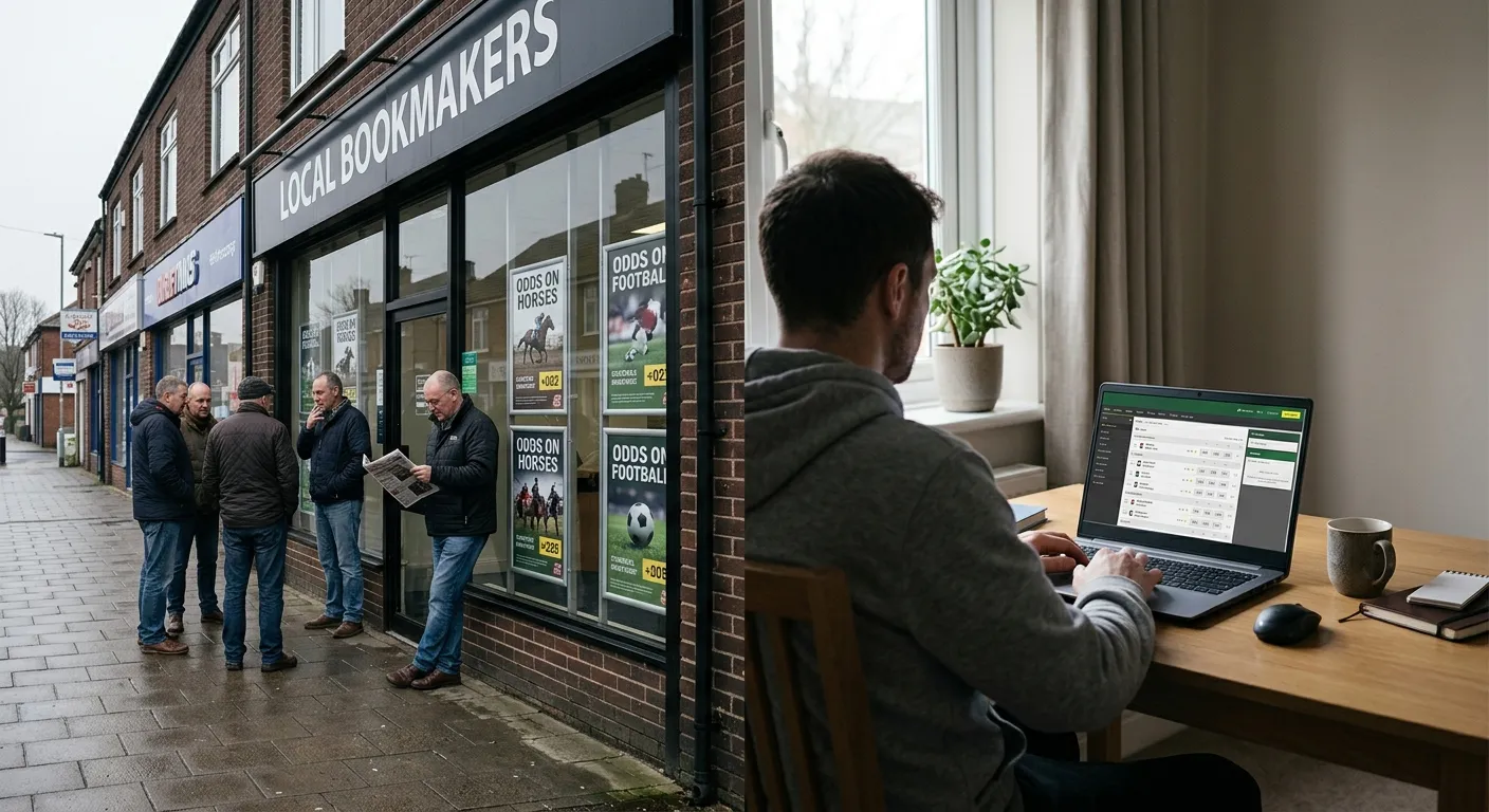Vergleich zwischen stationärem Wettbüro und Online-Wettplattform