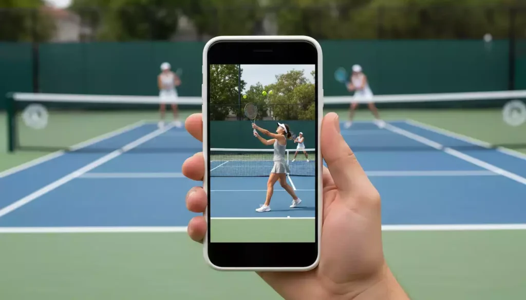 Smartphone mit WTA-Social-Media-Inhalten — Instagram und TikTok Highlights aus dem Damentennis